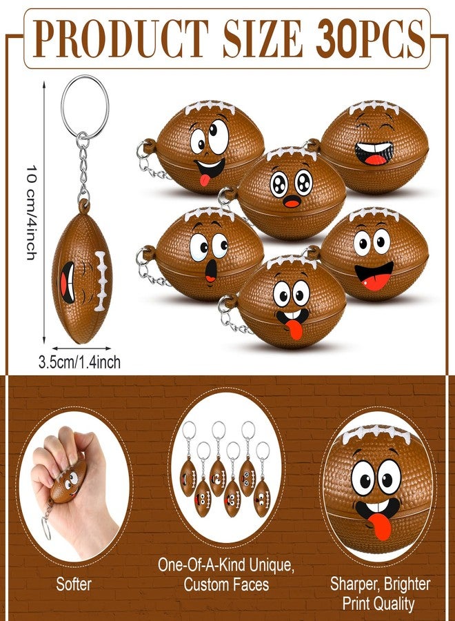 Arrowbash مجموعة أروباش المكونة من 30 قطعة من هدايا حفلات كرة القدم، لوازم حفلات رياضية للأولاد والبنات، كرات صغيرة مضحكة على شكل وجوه، سلاسل مفاتيح لتخفيف التوتر، كرات لطيفة لتخفيف التوتر لمحبي كرة القدم، جوائز للفرق، تخفيف القلق، هدايا رياضية - Image 4